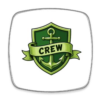 Crew Schild Anker Grafik - Viereckiger Kühlschrankmagnet - Weiß - Vorne