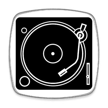 Vinyl - Viereckiger Kühlschrankmagnet - Weiß - Vorne