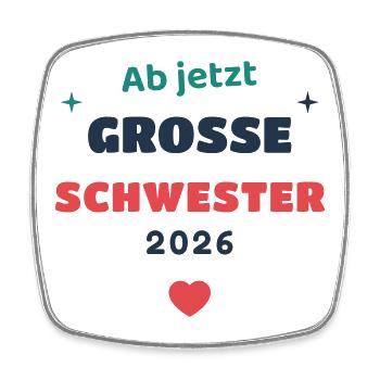 Einschulung 2026 Schwester - Schulkind Geschenk Sc - Viereckiger Kühlschrankmagnet - Weiß - Vorne