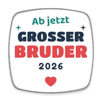 Einschulung 2026 Bruder - Schulkind Geschenk Schul - Viereckiger Kühlschrankmagnet - Weiß - Vorne