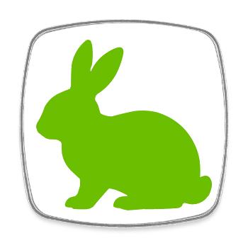 Heller Hase Silhouette - Viereckiger Kühlschrankmagnet - Weiß - Vorne