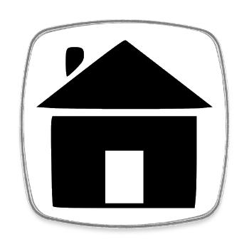 Haus - Viereckiger Kühlschrankmagnet - Weiß - Vorne