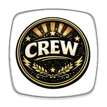 Vintage Crew Emblem Gold Schwarz - Viereckiger Kühlschrankmagnet - Weiß - Vorne