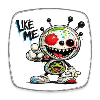 Like Me - Viereckiger Kühlschrankmagnet - Weiß - Vorne