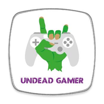 Untoter Gamer-Zombie-Humor - Viereckiger Kühlschrankmagnet - Weiß - Vorne