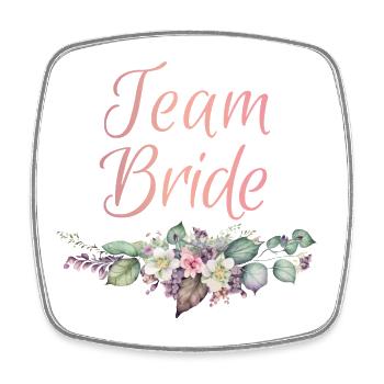 Team Bride Ringe Blumen JGA Junggesellenabschied - Viereckiger Kühlschrankmagnet - Weiß - Vorne