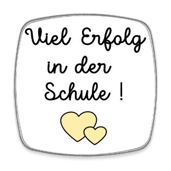Erfolg Schule Herz - Viereckiger Kühlschrankmagnet - Weiß - Vorne