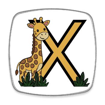 Illustration jaune noire GiraffeX - Magnet carré - blanc - Devant