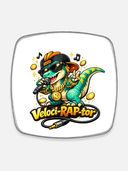 Veloci Rap Gate - Square fridge magnet - white