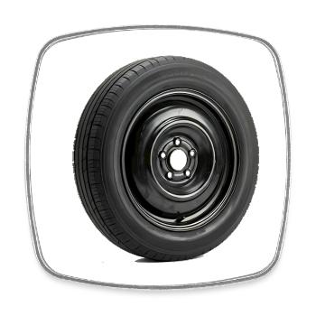 Car Wheel - Viereckiger Kühlschrankmagnet - Weiß - Vorne