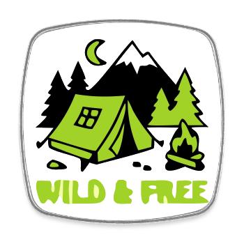 Camping Zelt Natur Grafik - Viereckiger Kühlschrankmagnet - Weiß - Vorne