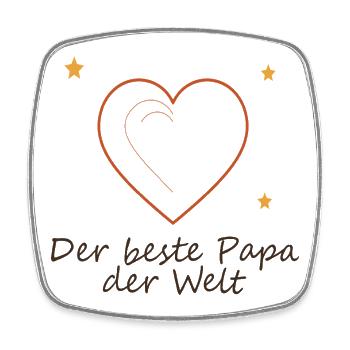 Der beste Papa der Welt Herzdesign - Viereckiger Kühlschrankmagnet - Weiß - Vorne