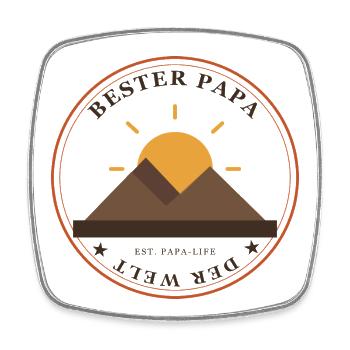 Papas Bergsonne Emblem - Viereckiger Kühlschrankmagnet - Weiß - Vorne