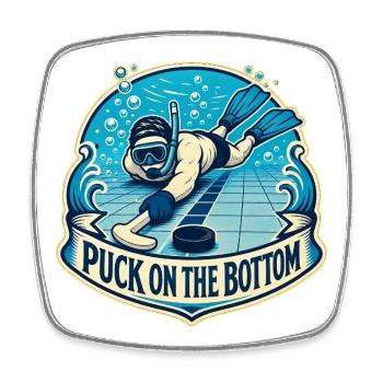 PUCK ON THE BOTTOM - Viereckiger Kühlschrankmagnet - Weiß - Vorne