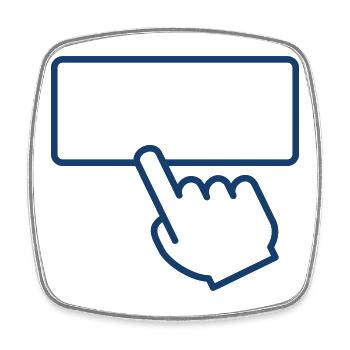 Touchscreen-Klick-Symbol für Benutzeroberflächendesign - Viereckiger Kühlschrankmagnet - Weiß - Vorne