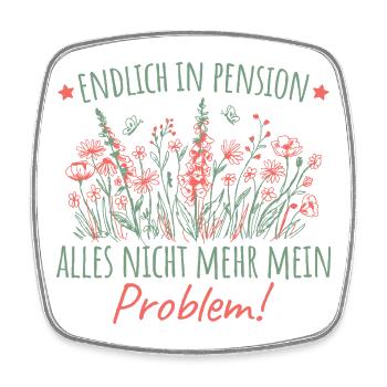 Pensionärin Wildblumen Abschied Kollegin Pension - Viereckiger Kühlschrankmagnet - Weiß - Vorne