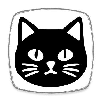 Katzengesicht Katze Geschenk Katzenliebhaber - Viereckiger Kühlschrankmagnet - Weiß - Vorne