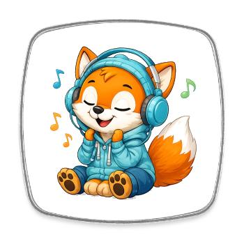 07_Miofox_Musik - Viereckiger Kühlschrankmagnet - Weiß - Vorne