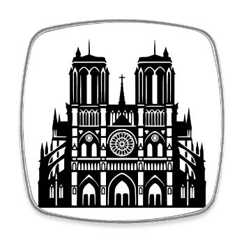 Notre-Dame de Paris - Magnet carré - blanc - Devant