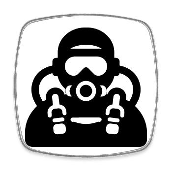dive - Square fridge magnet - white - Front