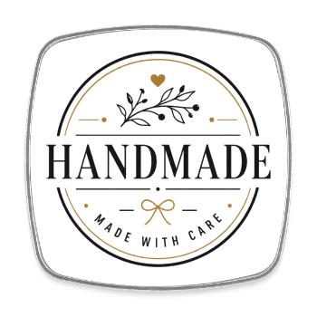 Handmade - Square fridge magnet - white - Front