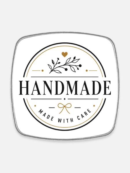 Handmade - Viereckiger Kühlschrankmagnet - Weiß