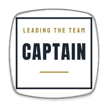 Capitaine Stamp Rétro - Cadeau de l’équipe Capitaine - Magnet carré - blanc - Devant