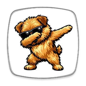 Dabbing Norfolk Terrier im Comic Stil - Viereckiger Kühlschrankmagnet - Weiß - Vorne