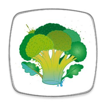 Brokkoli Cartoon Gemüse Design  - Viereckiger Kühlschrankmagnet - Weiß - Vorne