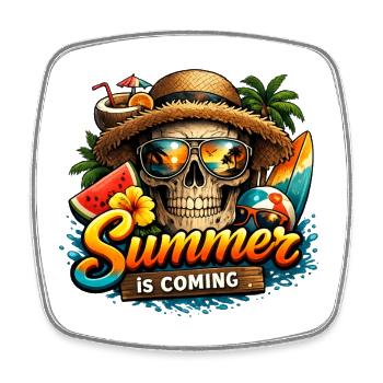 Summer is Comming - Square fridge magnet - white - Front