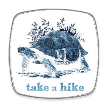 take a hike - Square fridge magnet - white - Front