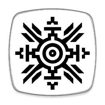 Aztec sun - Square fridge magnet - white - Front