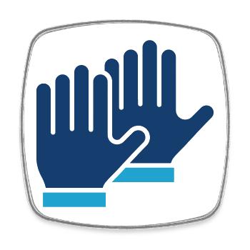 Safety Gloves Protection Line Icon - Square fridge magnet - white - Front