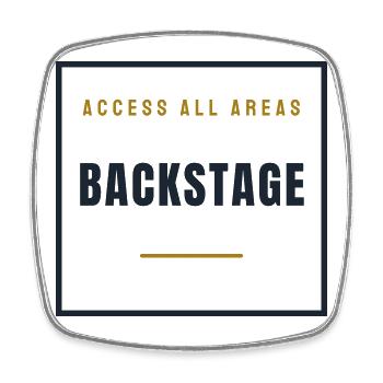 Backstage Stempel Retro - Festival Konzert Look - Viereckiger Kühlschrankmagnet - Weiß - Vorne