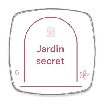 Secret Garden — Minimalist floral - Square fridge magnet - white - Front