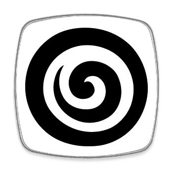 japonaise spirale - Magnet carré - blanc - Devant