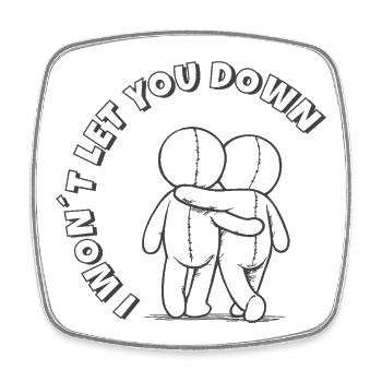 I Will Never Leave You: Supportive Friendship - Square fridge magnet - white - Front