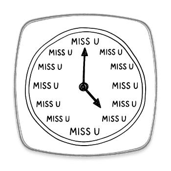 Romantic Lovers Long Distance Love - Square fridge magnet - white - Front