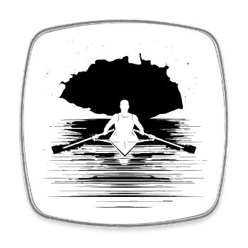 Rower Graphics - Square fridge magnet - white - Front
