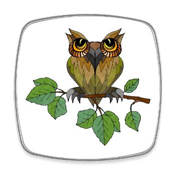 Owl bird - Square fridge magnet - white - Front