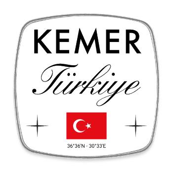 Kemer Turkey coordonne le souvenir de voyage - Magnet carré - blanc - Devant