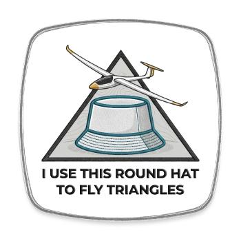Triangles de mouches à chapeau rond V3 - Magnet carré - blanc - Devant