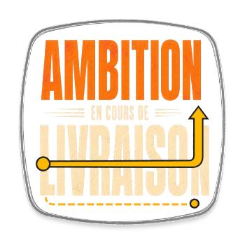 Ambition en cours de livraison - Citation - Magnet carré - blanc - Devant
