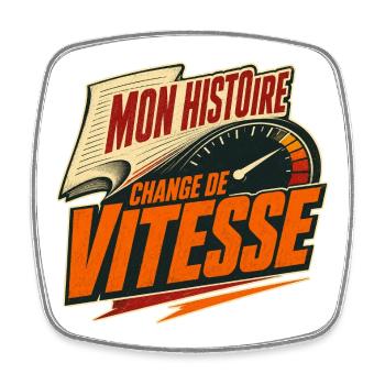Mon histoire change de vitesse - Magnet carré - blanc - Devant