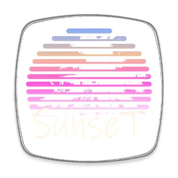 Sunset Palm Trees - Square fridge magnet - white - Front