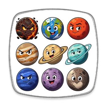 Série animée Planet Buddy - Magnet carré - blanc - Devant