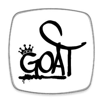 GOAT Greatest Of All Time Graffiti Crown (black) - Square fridge magnet - white - Front