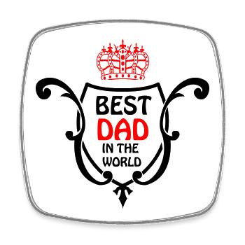 Estampe du Papa Royal avec couronne - Magnet carré - blanc - Devant