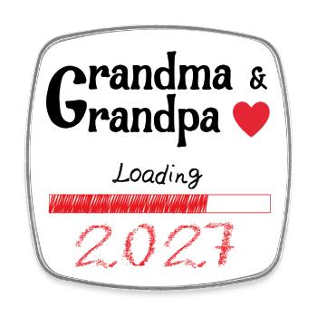 Grand-mère et grand-père 2027 - Magnet carré - blanc - Devant