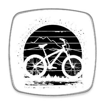 Croquis de VTT - Magnet carré - blanc - Devant